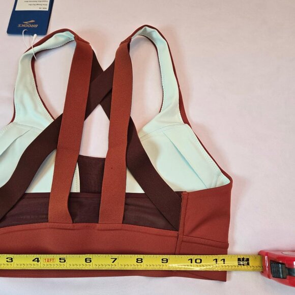 BROOKS Women Plunge Sports Bra for Running, Workouts, Sports Sz: XS Copper/Run - Picture 7 of 9